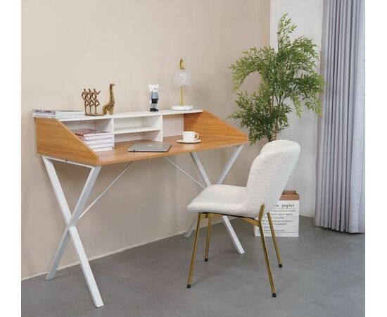 Компьютерный стол ORLA H475 Дуб натуральный / белый каркас M-city, изображение 2 | Интернет магазин мебели и декора LifeDekor