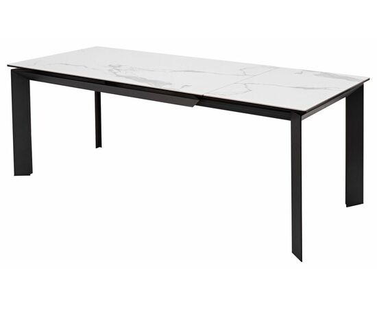 Стол CREMONA 140 HIGH GLOSS STATUARIO Белый мрамор глянцевый, керамика/ черный каркас М-City, изображение 2 | Интернет магазин мебели и декора LifeDekor