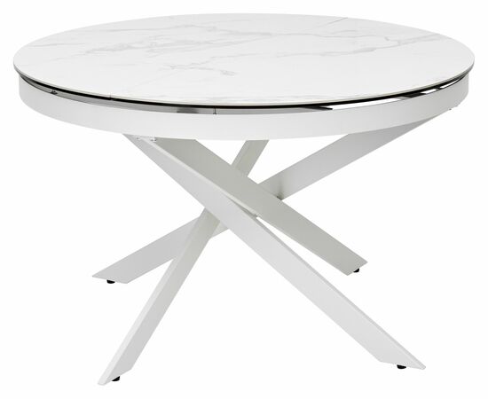 Стол TRENTO 120 HIGH GLOSS STATUARIO Белый мрамор глянцевый, керамика/ белый каркас М-City, изображение 2 | Интернет магазин мебели и декора LifeDekor