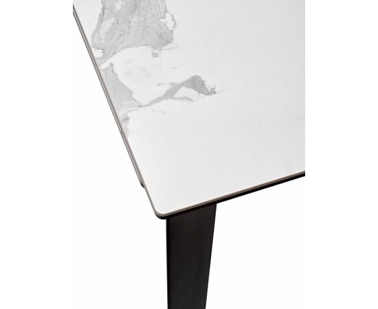 Стол CREMONA 140 HIGH GLOSS STATUARIO Белый мрамор глянцевый, керамика/ черный каркас М-City, изображение 4 | Интернет магазин мебели и декора LifeDekor