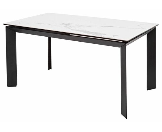 Стол CREMONA 140 HIGH GLOSS STATUARIO Белый мрамор глянцевый, керамика/ черный каркас М-City, изображение 8 | Интернет магазин мебели и декора LifeDekor