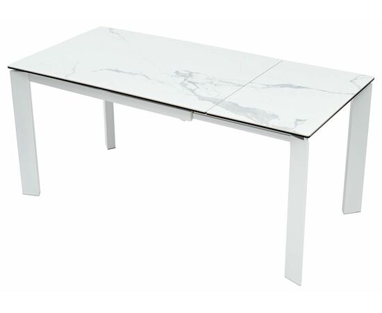 Стол CORNER 120 HIGH GLOSS STATUARIO керамика/ белый каркас М-City, изображение 6 | Интернет магазин мебели и декора LifeDekor