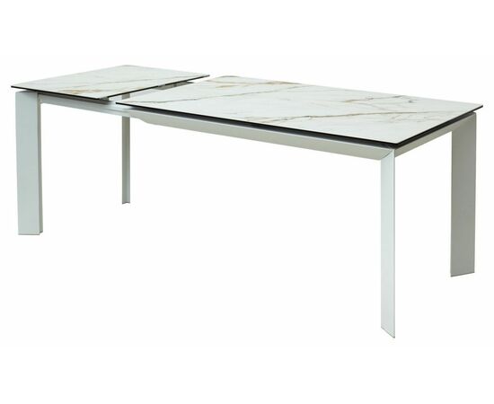 Стол CREMONA 180 KL-188 Контрастный мрамор матовый, итальянская керамика/ белый каркас М-City, изображение 5 | Интернет магазин мебели и декора LifeDekor