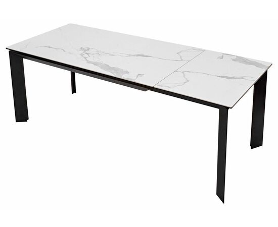 Стол CREMONA 140 HIGH GLOSS STATUARIO Белый мрамор глянцевый, керамика/ черный каркас М-City, изображение 7 | Интернет магазин мебели и декора LifeDekor