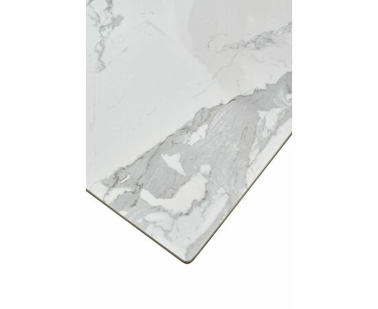 Стол CREMONA 140 HIGH GLOSS STATUARIO Белый мрамор глянцевый, керамика/ белый каркас М-City, изображение 6 | Интернет магазин мебели и декора LifeDekor