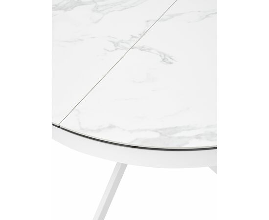 Стол TRENTO 120 HIGH GLOSS STATUARIO Белый мрамор глянцевый, керамика/ белый каркас М-City, изображение 3 | Интернет магазин мебели и декора LifeDekor