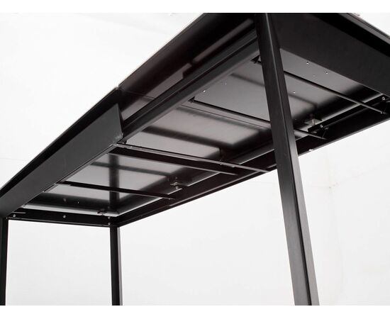 Стол CREMONA 140 HIGH GLOSS STATUARIO Белый мрамор глянцевый, керамика/ черный каркас М-City, изображение 5 | Интернет магазин мебели и декора LifeDekor