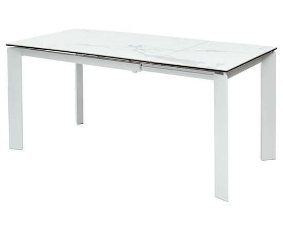 Стол CORNER 120 MATTE STATUARIO Белый мрамор матовый керамика, стекло/ белый каркас М-City, изображение 2 | Интернет магазин мебели и декора LifeDekor