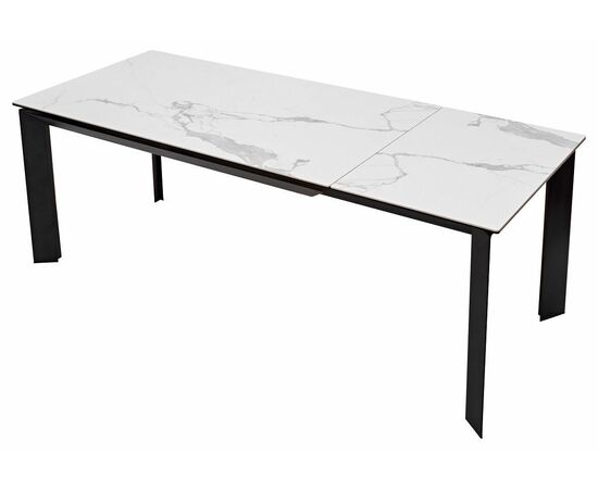Стол CREMONA 140 MATTE STATUARIO Белый мрамор матовый, керамика/ черный каркас М-City, изображение 3 | Интернет магазин мебели и декора LifeDekor