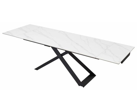 Стол LIVORNO 180 MATT WHITE MARBLE SINTERED STONE/ BLACK М-City, изображение 4 | Интернет магазин мебели и декора LifeDekor
