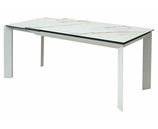 Стол CREMONA 180 KL-188 Контрастный мрамор матовый, итальянская керамика/ белый каркас М-City, изображение 3 | Интернет магазин мебели и декора LifeDekor