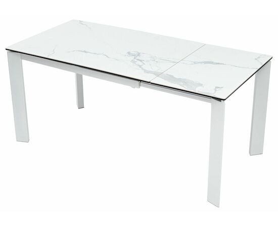 Стол CORNER 120 MATTE STATUARIO Белый мрамор матовый керамика, стекло/ белый каркас М-City, изображение 3 | Интернет магазин мебели и декора LifeDekor