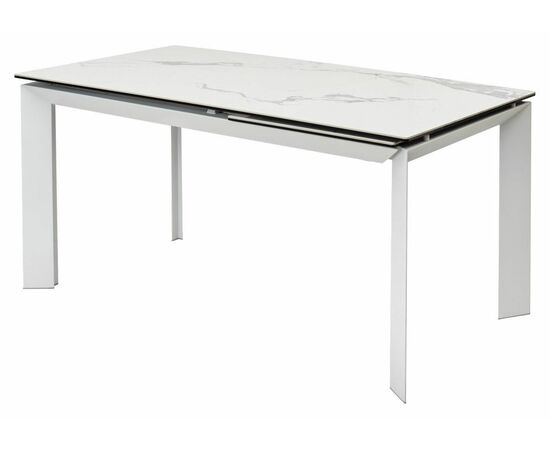 Стол CREMONA 140 HIGH GLOSS STATUARIO Белый мрамор глянцевый, керамика/ белый каркас М-City, изображение 9 | Интернет магазин мебели и декора LifeDekor