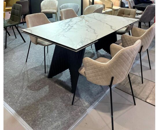 Стол IVAR 180 MARBLES KL-188 Контрастный мрамор, итальянская керамика М-City, изображение 11 | Интернет магазин мебели и декора LifeDekor
