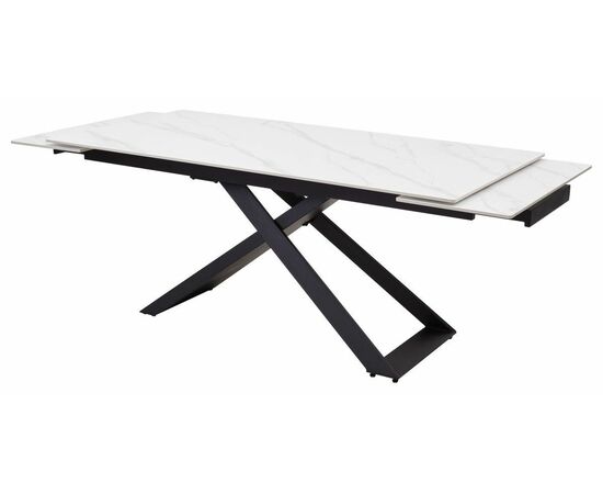 Стол LIVORNO 180 MATT WHITE MARBLE SINTERED STONE/ BLACK М-City, изображение 6 | Интернет магазин мебели и декора LifeDekor