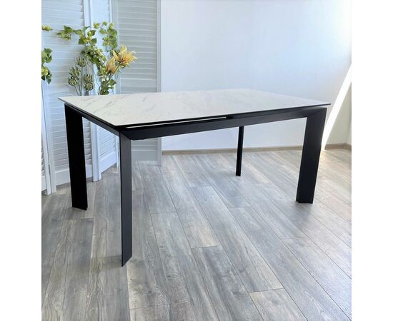 Стол CREMONA 180 KL-99 Белый мрамор матовый, итальянская керамика / черный каркас М-City, изображение 4 | Интернет магазин мебели и декора LifeDekor