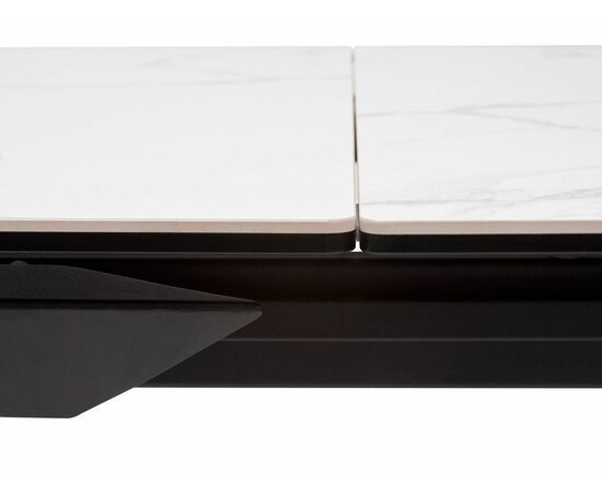 Стол CREMONA 140 HIGH GLOSS STATUARIO Белый мрамор глянцевый, керамика/ черный каркас М-City, изображение 6 | Интернет магазин мебели и декора LifeDekor