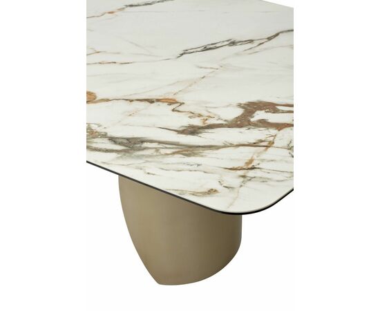 Стол BRONTE 220 KL-188 Контрастный мрамор матовый, итальянская керамика/ каркас цвета шампань М-City, изображение 5 | Интернет магазин мебели и декора LifeDekor