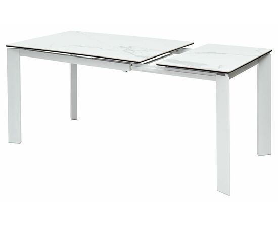 Стол CORNER 120 HIGH GLOSS STATUARIO керамика/ белый каркас М-City, изображение 4 | Интернет магазин мебели и декора LifeDekor