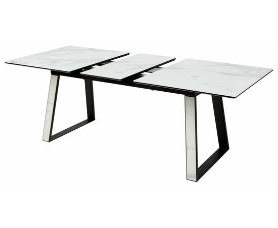 Стол Франк 160 БЕЛЫЙ МРАМОР, стекло / ЧЕРНЫЙ-БЕЛЫЙ МРАМОР, М-City, изображение 5 | Интернет магазин мебели и декора LifeDekor