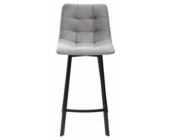 Полубарный стул CHILLI-QB SQUARE светло-серый #26, велюр / черный каркас (H=66cm) М-City, изображение 4 | Интернет магазин мебели и декора LifeDekor