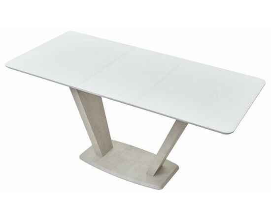 Стол Прага 120 БЕЛЫЙ, стекло/ КАМЕНЬ СВЕТЛЫЙ М-City, изображение 9 | Интернет магазин мебели и декора LifeDekor