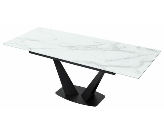 Стол Ниагара 140 БЕЛЫЙ МРАМОР, стекло / ЧЕРНЫЙ, М-City, изображение 8 | Интернет магазин мебели и декора LifeDekor