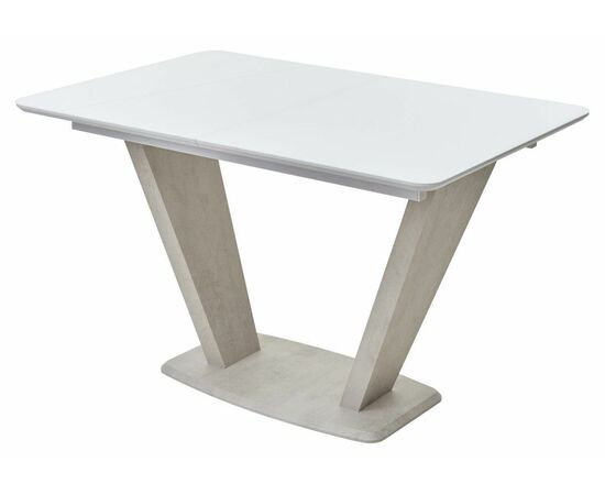 Стол Прага 120 БЕЛЫЙ, стекло/ КАМЕНЬ СВЕТЛЫЙ М-City, изображение 3 | Интернет магазин мебели и декора LifeDekor