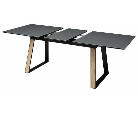 Стол Франк 160 ГРАФИТ, стекло / ДУБ ГАЛИФАКС-ЧЕРНЫЙ, М-City, изображение 8 | Интернет магазин мебели и декора LifeDekor