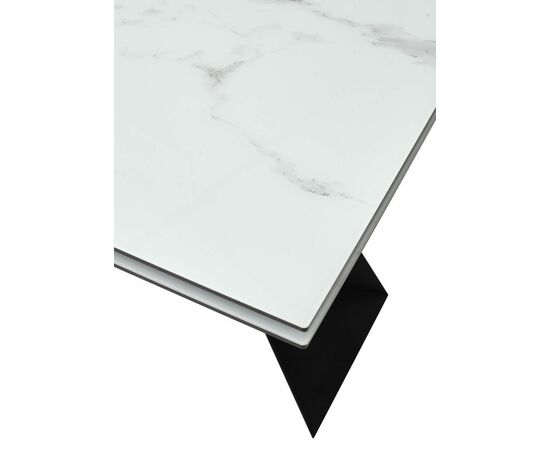 Стол Купер 160 БЕЛЫЙ МРАМОР, черная шагрень, стекло / ЧЕРНЫЙ каркас М-City, изображение 9 | Интернет магазин мебели и декора LifeDekor
