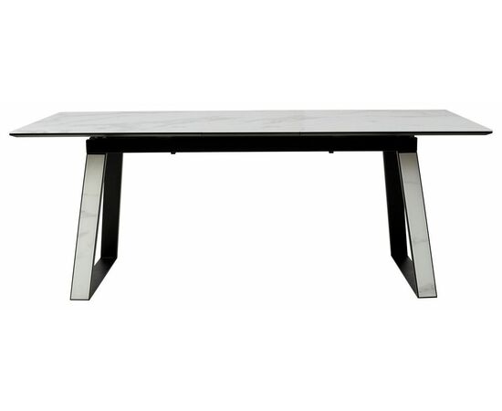 Стол Франк 160 БЕЛЫЙ МРАМОР, стекло / ЧЕРНЫЙ-БЕЛЫЙ МРАМОР, М-City, изображение 2 | Интернет магазин мебели и декора LifeDekor