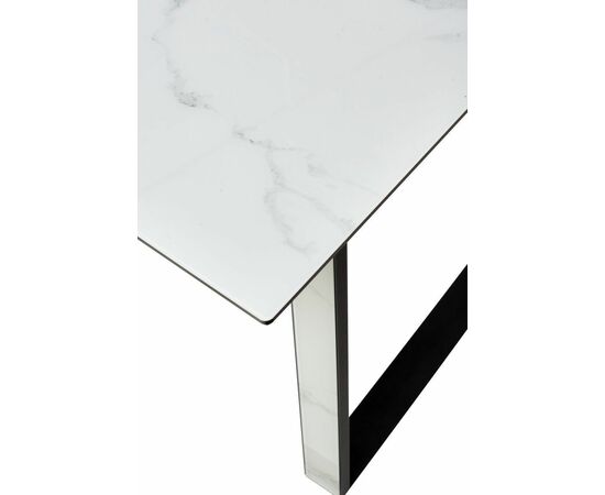 Стол Франк 160 БЕЛЫЙ МРАМОР, стекло / ЧЕРНЫЙ-БЕЛЫЙ МРАМОР, М-City, изображение 3 | Интернет магазин мебели и декора LifeDekor
