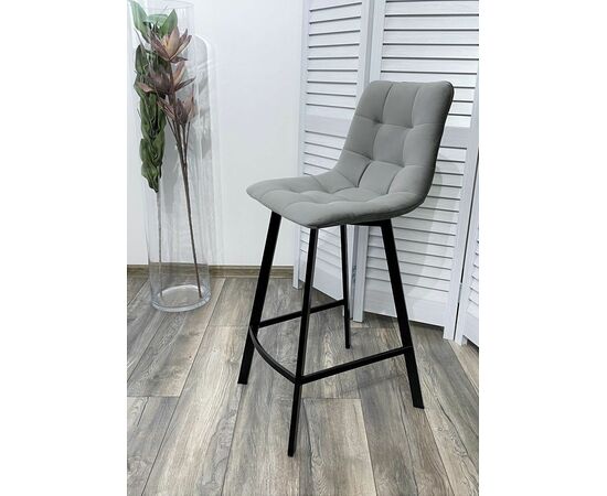 Полубарный стул CHILLI-QB SQUARE светло-серый #26, велюр / черный каркас (H=66cm) М-City, изображение 2 | Интернет магазин мебели и декора LifeDekor