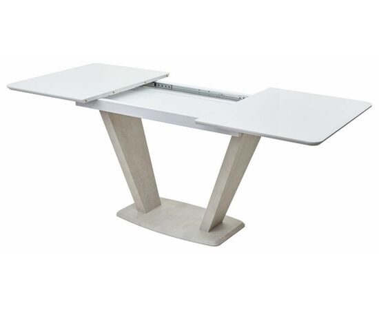 Стол Прага 120 БЕЛЫЙ, стекло/ КАМЕНЬ СВЕТЛЫЙ М-City, изображение 5 | Интернет магазин мебели и декора LifeDekor