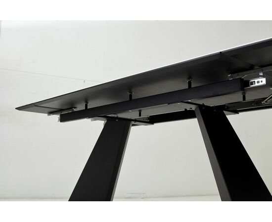 Стол Купер 160 БЕЛЫЙ МРАМОР, черная шагрень, стекло / ЧЕРНЫЙ каркас М-City, изображение 5 | Интернет магазин мебели и декора LifeDekor