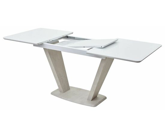 Стол Прага 120 БЕЛЫЙ, стекло/ КАМЕНЬ СВЕТЛЫЙ М-City, изображение 6 | Интернет магазин мебели и декора LifeDekor