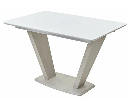 Стол Прага 120 БЕЛЫЙ, стекло/ КАМЕНЬ СВЕТЛЫЙ М-City | Интернет магазин мебели и декора LifeDekor