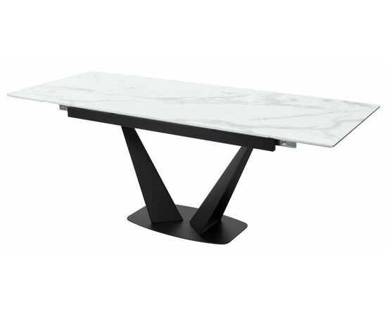 Стол Ниагара 160 БЕЛЫЙ МРАМОР, стекло / ЧЕРНЫЙ, М-City, изображение 7 | Интернет магазин мебели и декора LifeDekor