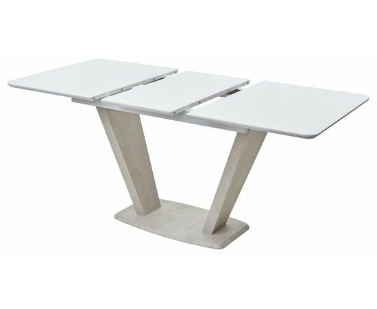 Стол Прага 120 БЕЛЫЙ, стекло/ КАМЕНЬ СВЕТЛЫЙ М-City, изображение 7 | Интернет магазин мебели и декора LifeDekor