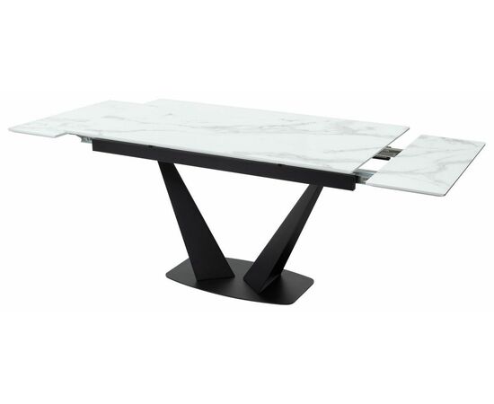 Стол Ниагара 140 БЕЛЫЙ МРАМОР, стекло / ЧЕРНЫЙ, М-City, изображение 6 | Интернет магазин мебели и декора LifeDekor
