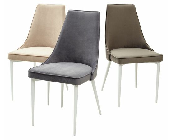 Стул NEPAL-P СЕРЫЙ #27, велюр/ белый каркас М-City, изображение 3 | Интернет магазин мебели и декора LifeDekor