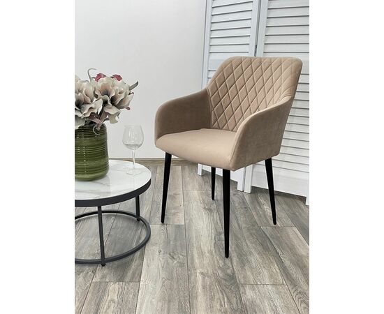 Стул BRANDY-X БЕЖЕВЫЙ #5, велюр / черный каркас М-City, изображение 3 | Интернет магазин мебели и декора LifeDekor