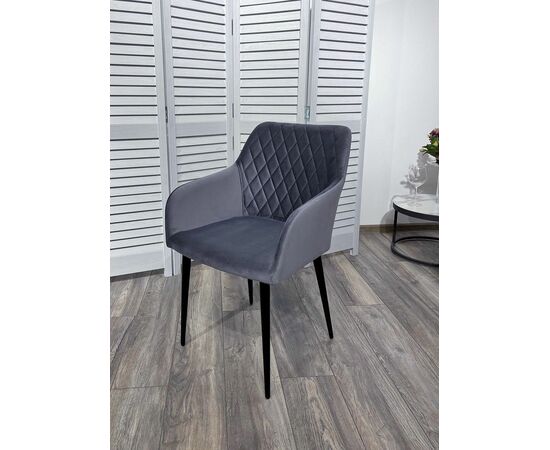 Стул BRANDY-X СЕРЫЙ #27, велюр / черный каркас М-City, изображение 2 | Интернет магазин мебели и декора LifeDekor