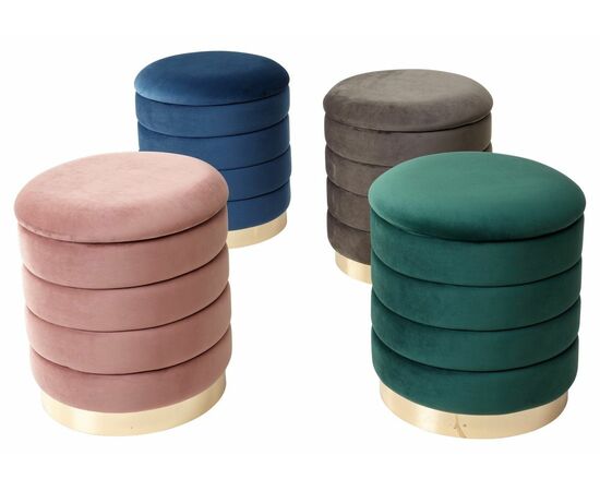 Пуф для гостиной ФРЕД синий #29, велюр / золотой каркас М-City, изображение 6 | Интернет магазин мебели и декора LifeDekor