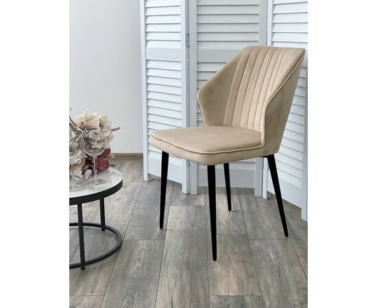 Стул SEATTLE-V БЕЖЕВЫЙ #5, велюр / черный каркас М-City, изображение 2 | Интернет магазин мебели и декора LifeDekor