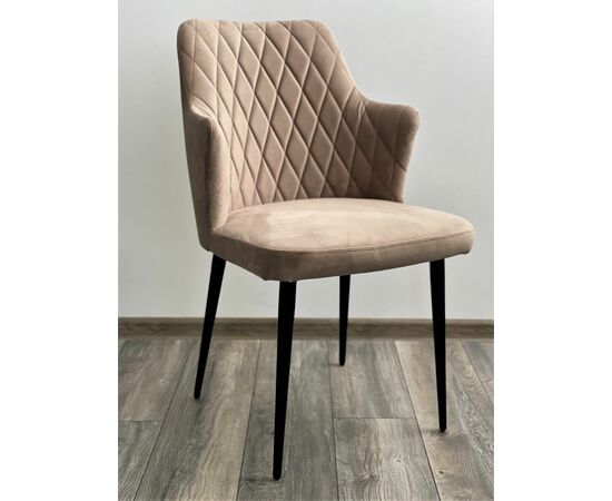 Стул HERMAN БЕЖЕВЫЙ #5, велюр / черный каркас М-City, изображение 2 | Интернет магазин мебели и декора LifeDekor