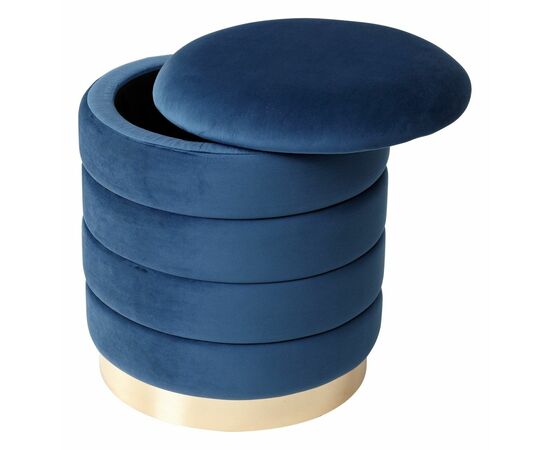 Пуф для гостиной ФРЕД синий #29, велюр / золотой каркас М-City, изображение 4 | Интернет магазин мебели и декора LifeDekor