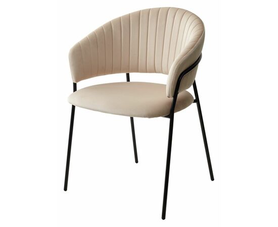 Стул ГЕММА, цвет H-06 Бежевый, велюр / черный каркас М-City, изображение 6 | Интернет магазин мебели и декора LifeDekor