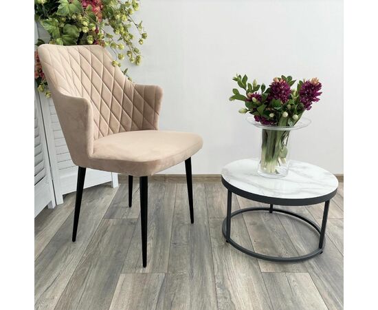 Стул HERMAN БЕЖЕВЫЙ #5, велюр / черный каркас М-City, изображение 3 | Интернет магазин мебели и декора LifeDekor