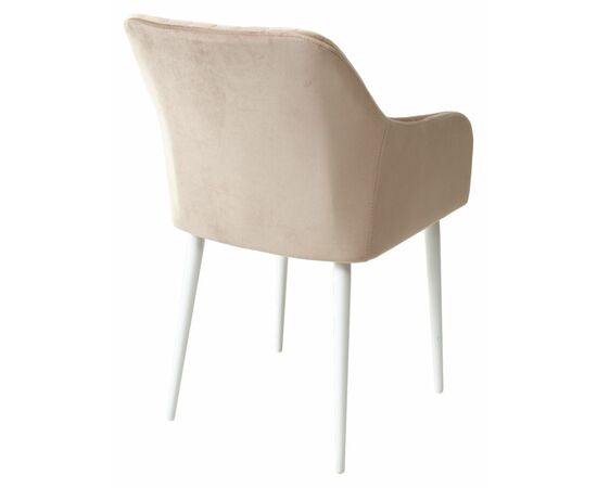 Стул BRANDY-X БЕЖЕВЫЙ #5/ белый каркас, велюр М-City, изображение 3 | Интернет магазин мебели и декора LifeDekor